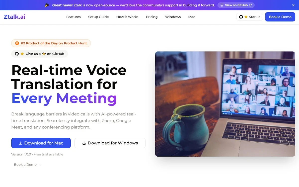 Captura de Ztalk.ai