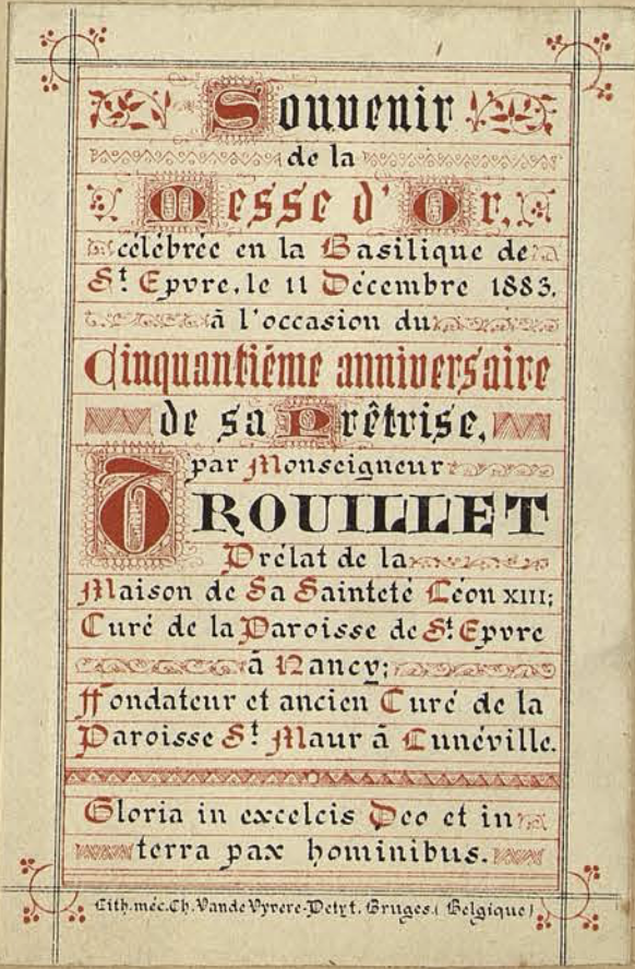 Feuillet souvenir du jubilé sacerdotal