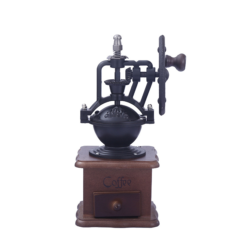 Manual coffee grinder with CNC grinding mechanism and brush