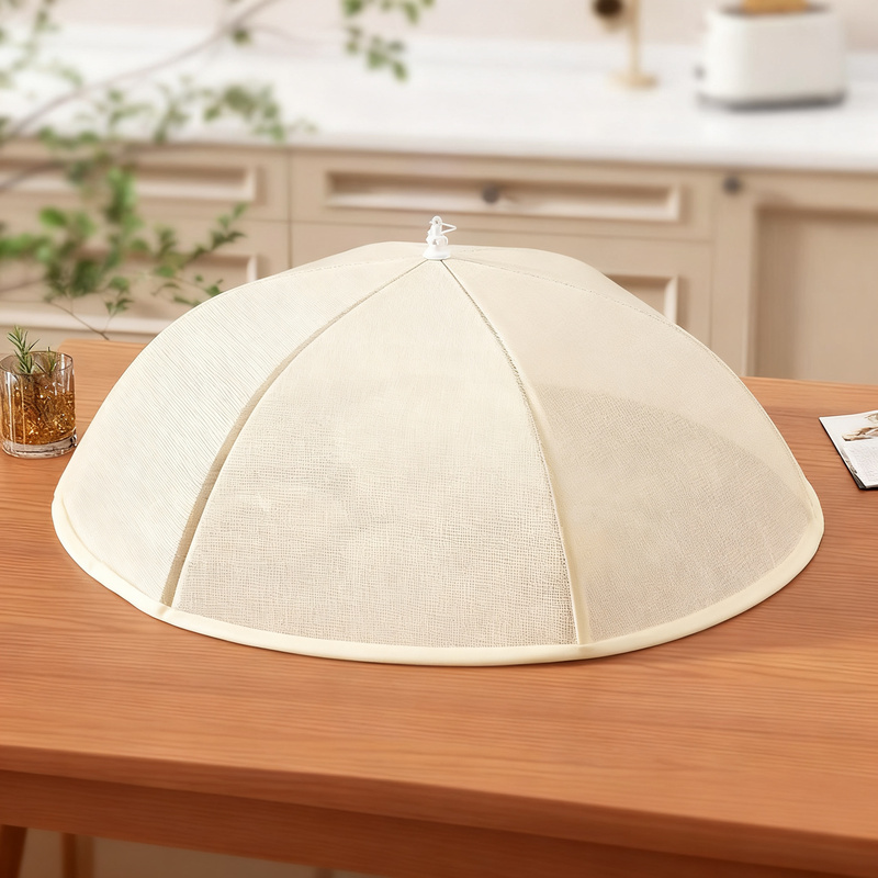 Foldable food cover made of mesh fabric