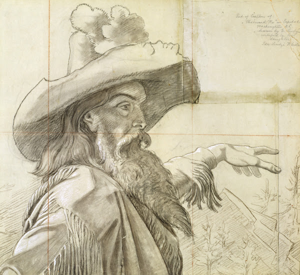 Detail of cartoon for mural Westward the Course of Empire