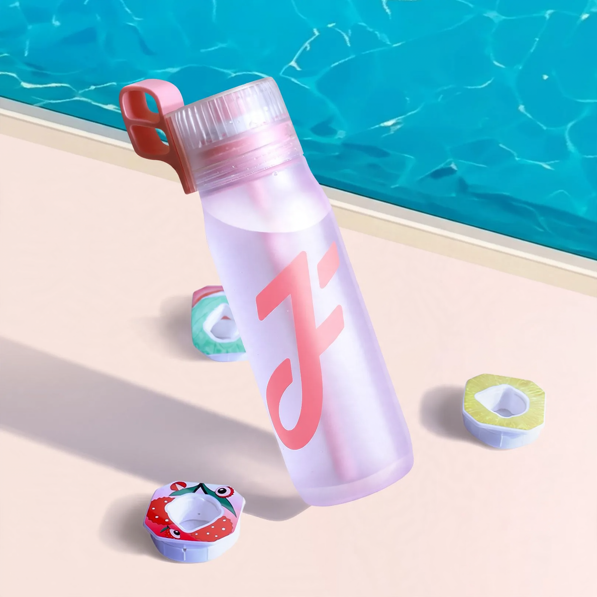 Tritan water bottle with aroma ring, 650–1000 ml, with straw