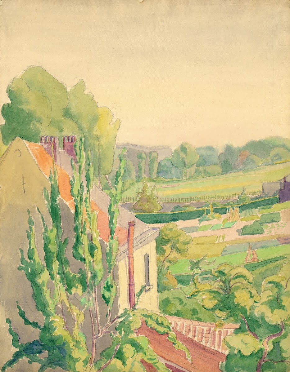 Landschap in aquarel 1917