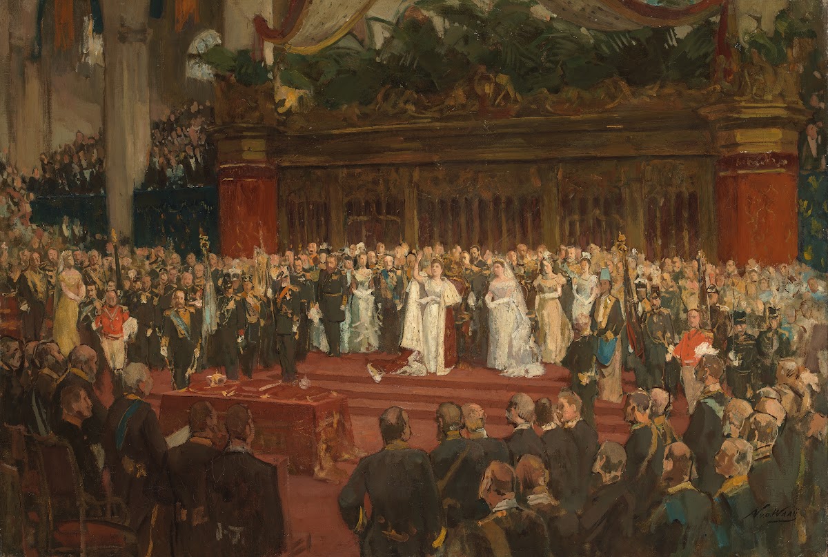 Taking the oath by HM Queen Wilhelmina 1880 1960 1898 1936