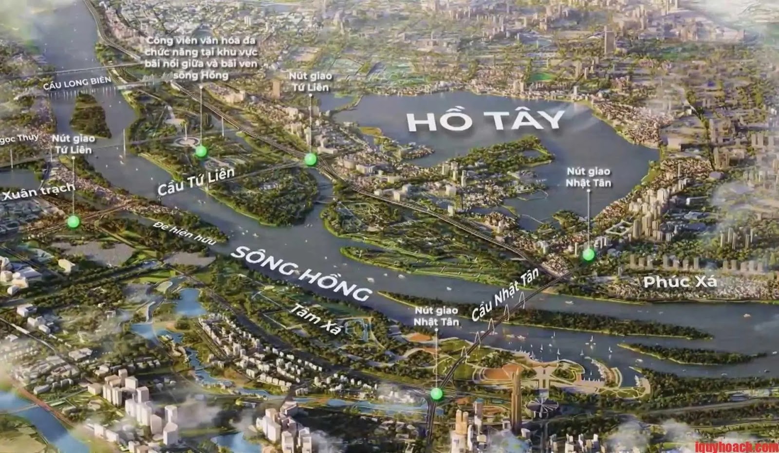 Quy hoạch không gian đô thị và công viên hai bên sông Hồng