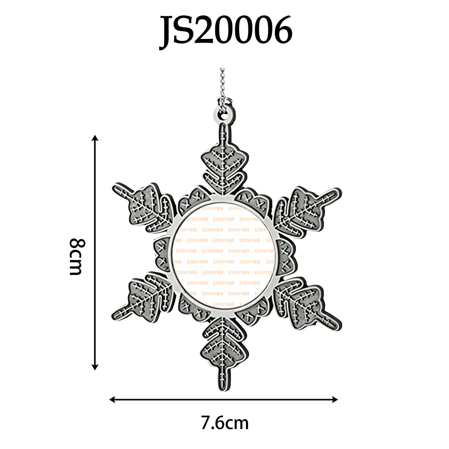Heat transfer metal snowflake pendant