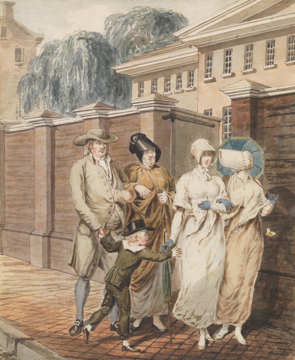 Sunday Morning in front of the Arch Street Meeting House Philadelphia 1811ca 181