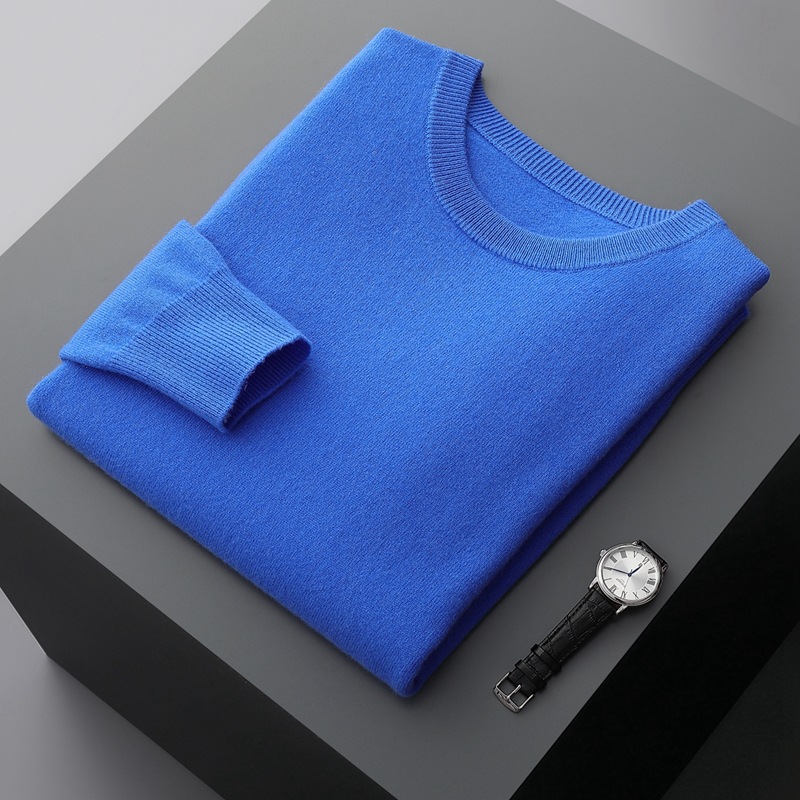 Men's Cashmere Sweater, Crew Neck, Warm, 350g