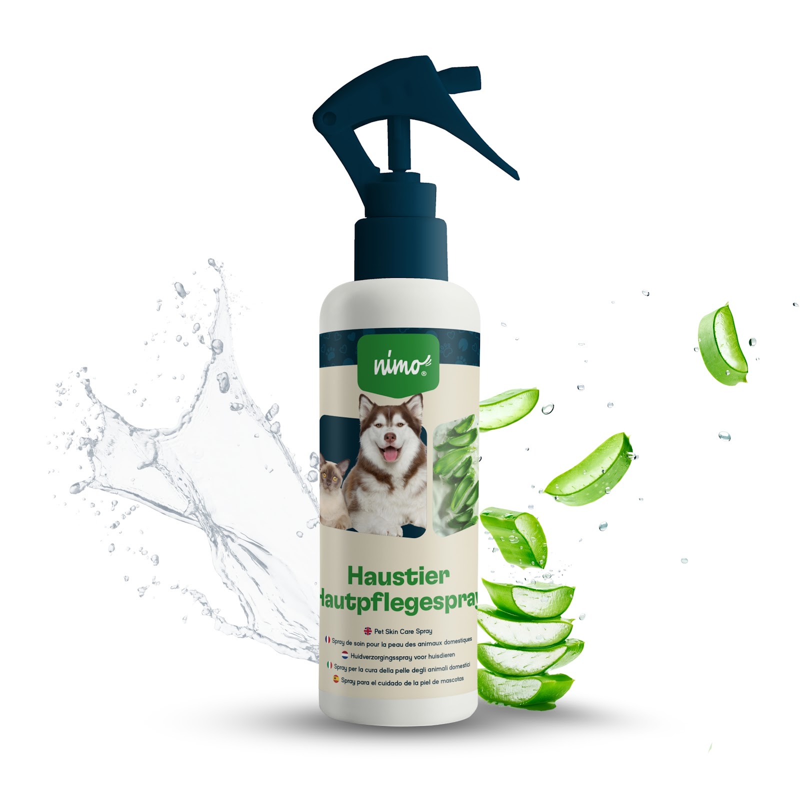 nimo&reg; Haustier Hautpflegespray für Hunde &amp; Katzen mit Aloe Vera &amp; Panthenol