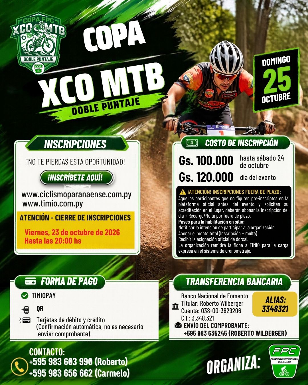 Inscripciones, Costos y Pago