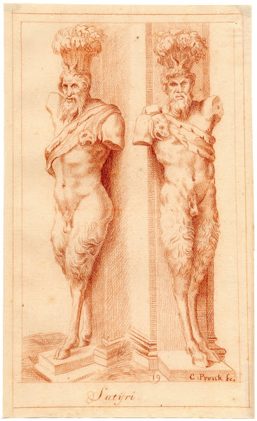 Twee beelden van een satyr