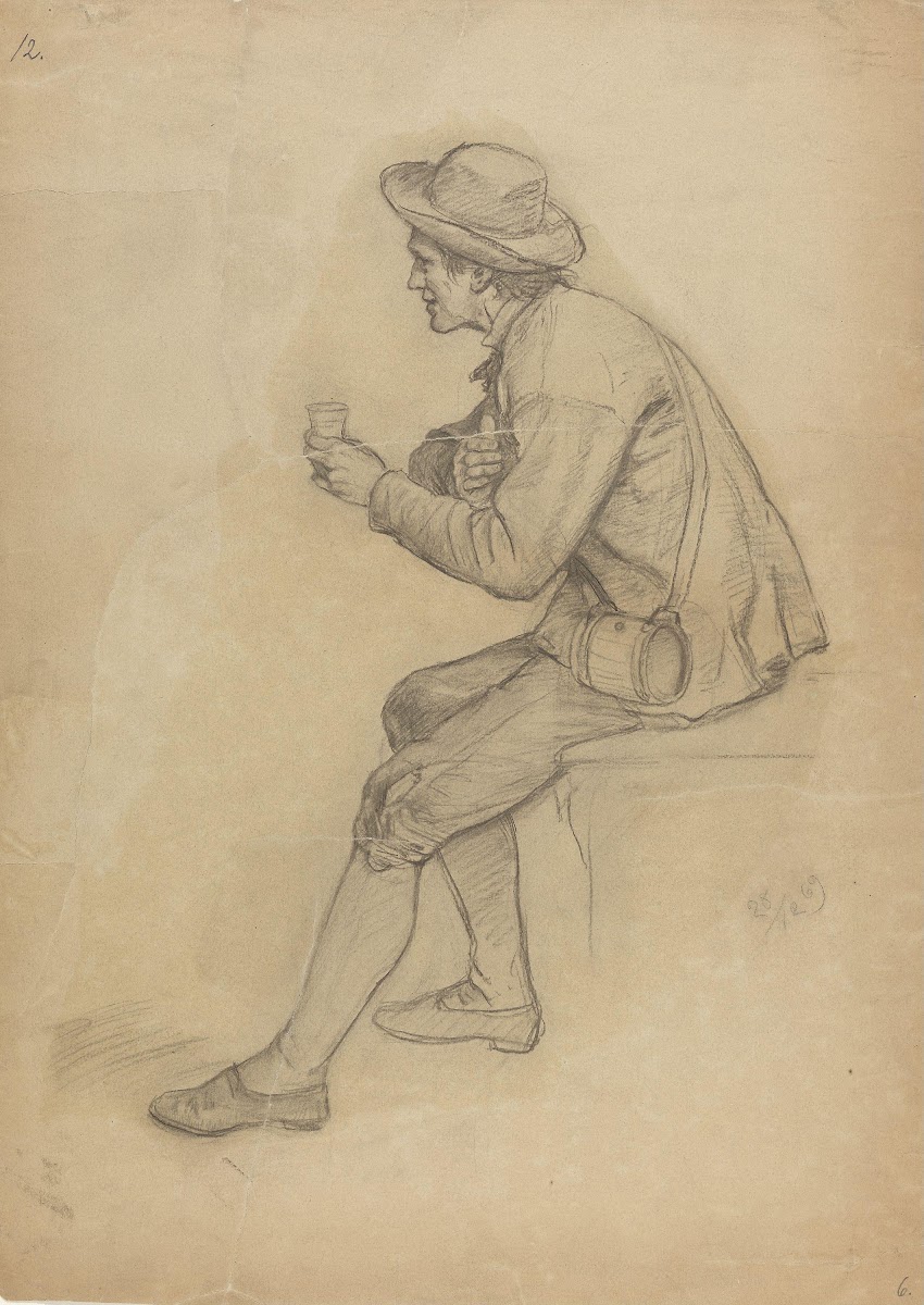 Sittende mann med beger 1869