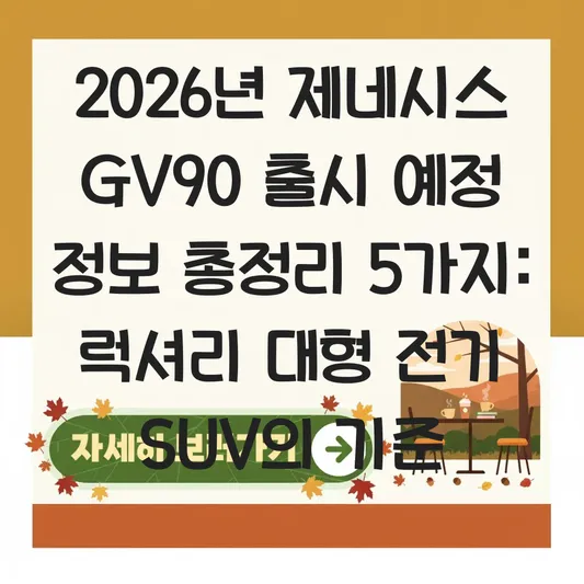 제네시스 GV90 출시 예정 정보 및 럭셔리 대형 전기 SUV 예상 스펙 대표 이미지