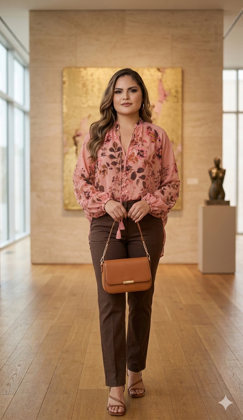 Blusa estampada floral rosa