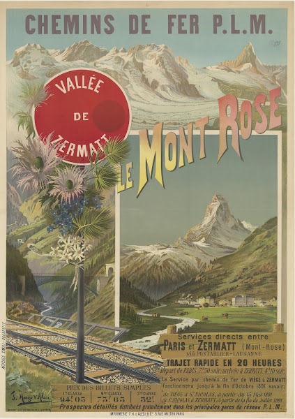Chemins de fer P L M Le Mont Rose Vallée de Zermatt 1891