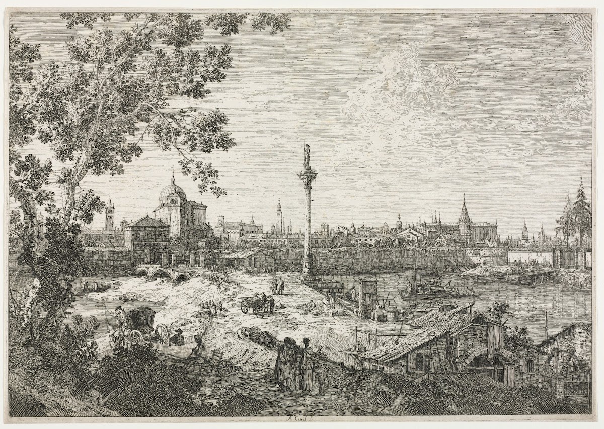 Panorama of a City on a River c mid 1700s
