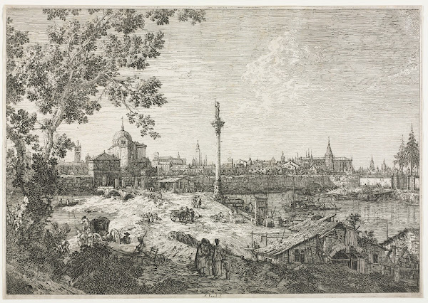 Panorama of a City on a River c mid 1700s