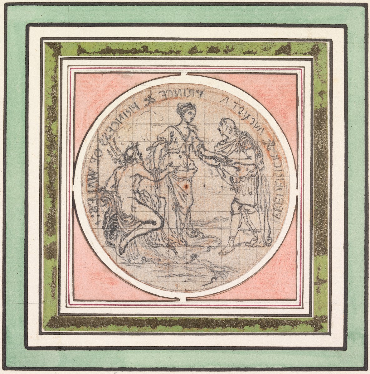 Design for a Medal Frederick and Augusta Prince and Princess of Wales