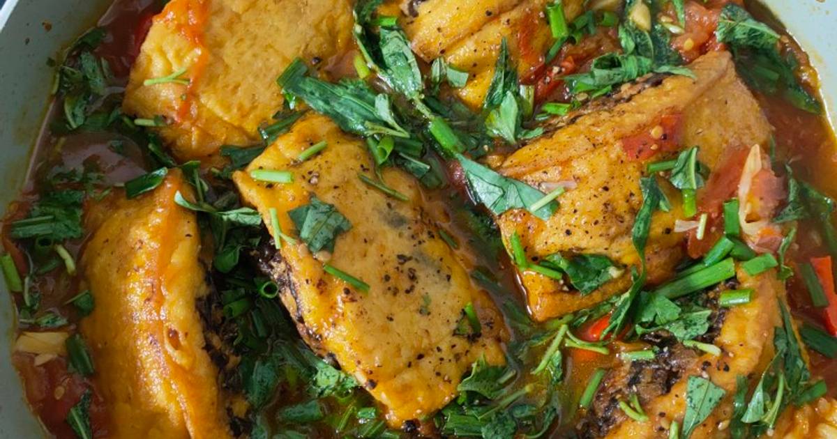 Đậu hũ nhồi thịt sốt cà chua