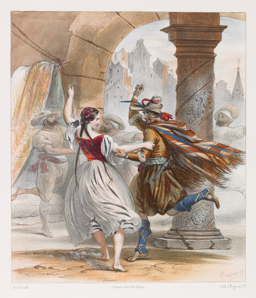 Melle Adèle Dumilâtre et Mr Corali dans le 2eme acte de La Gipsy ballet 1845