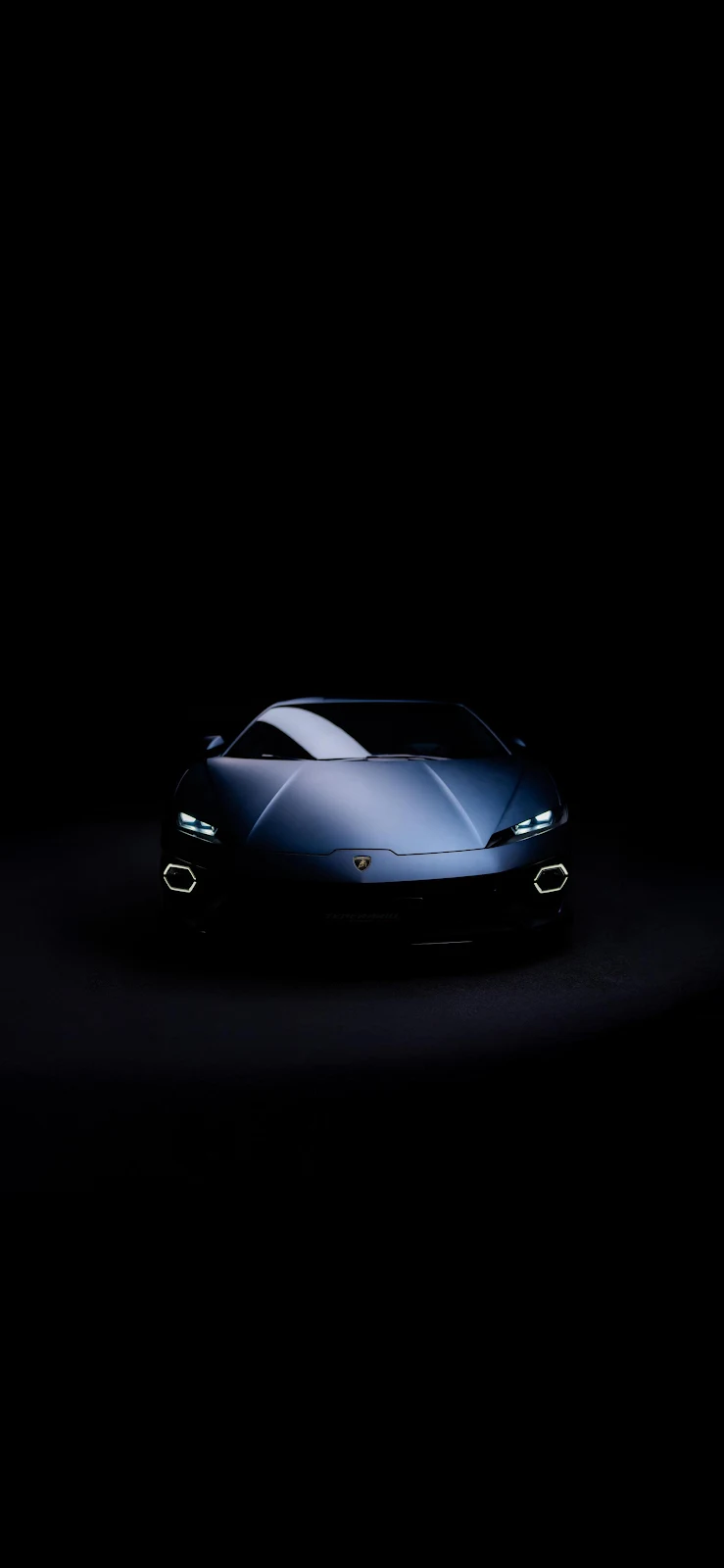 Lamborghini Supercar Emerging From Darkness - High Contrast Photography 2K iPhone Wallpaper (1772x3839)