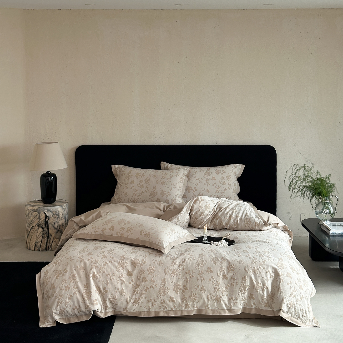 Cotton Bed Linen Set, 4-piece, Jacquard