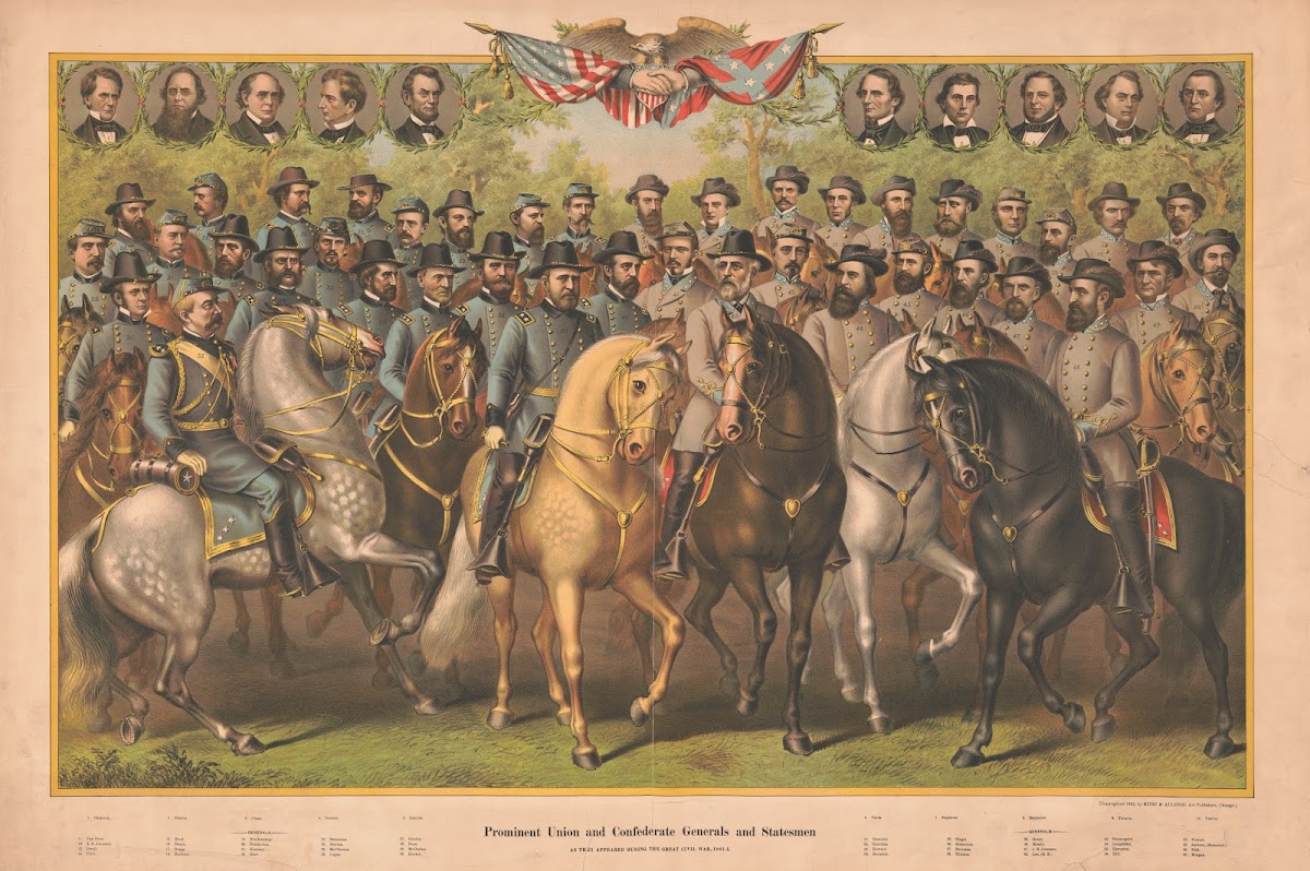Prominent Union and Confederate generals and statesmen 1885