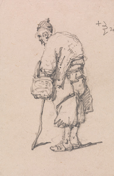 Old Man Leaning on a Stick