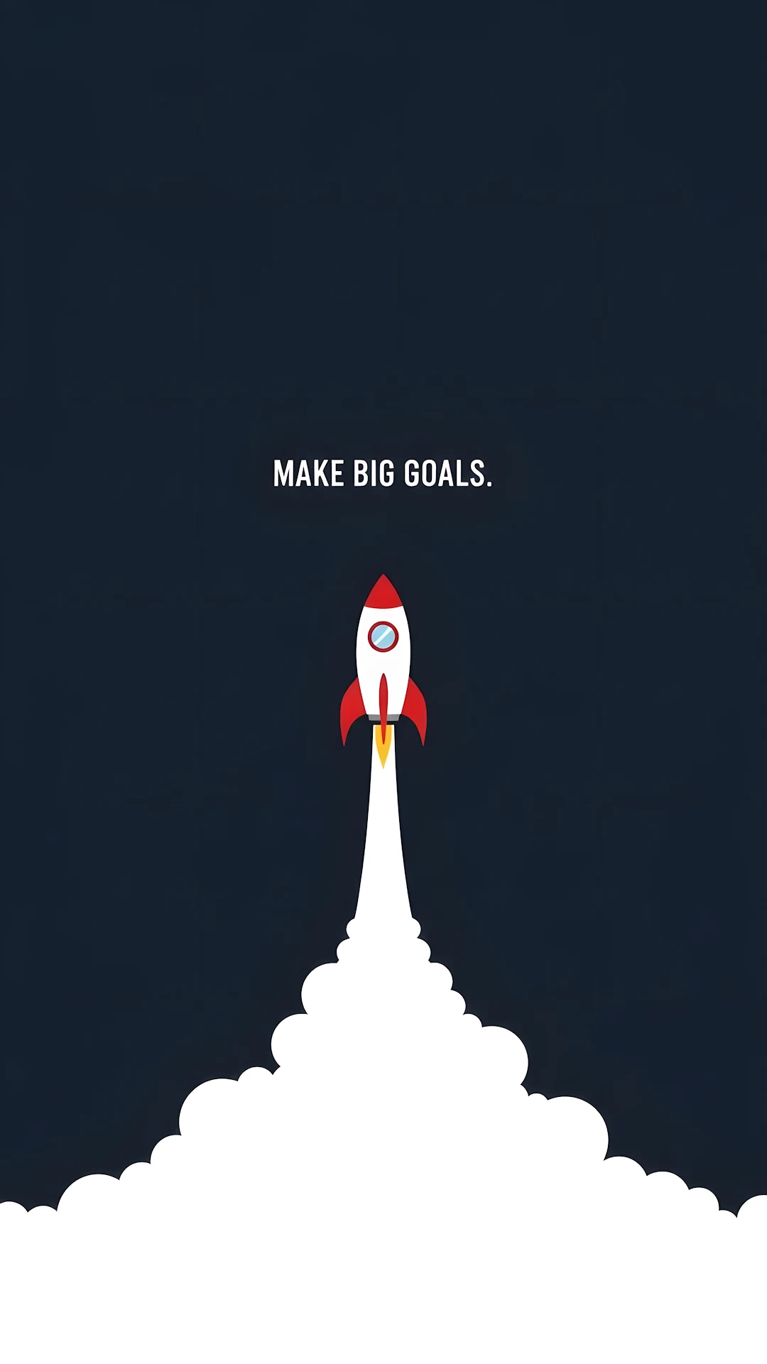 Minimalist Quote Illustration of a Rocket Launch with Motivational Text - Free 4K mobile Wallpaper