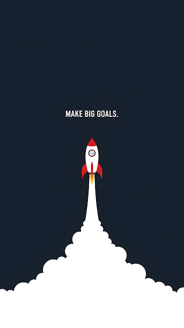 Minimalist Quote Illustration of a Rocket Launch with Motivational Text - Free mobile Wallpaper