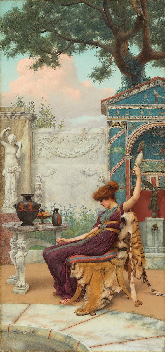 Winding wool in a Pompeian garden 1894