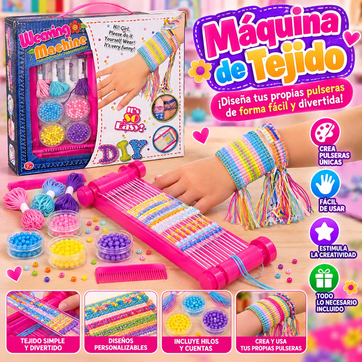 Máquina de tejido para hacer pulseras