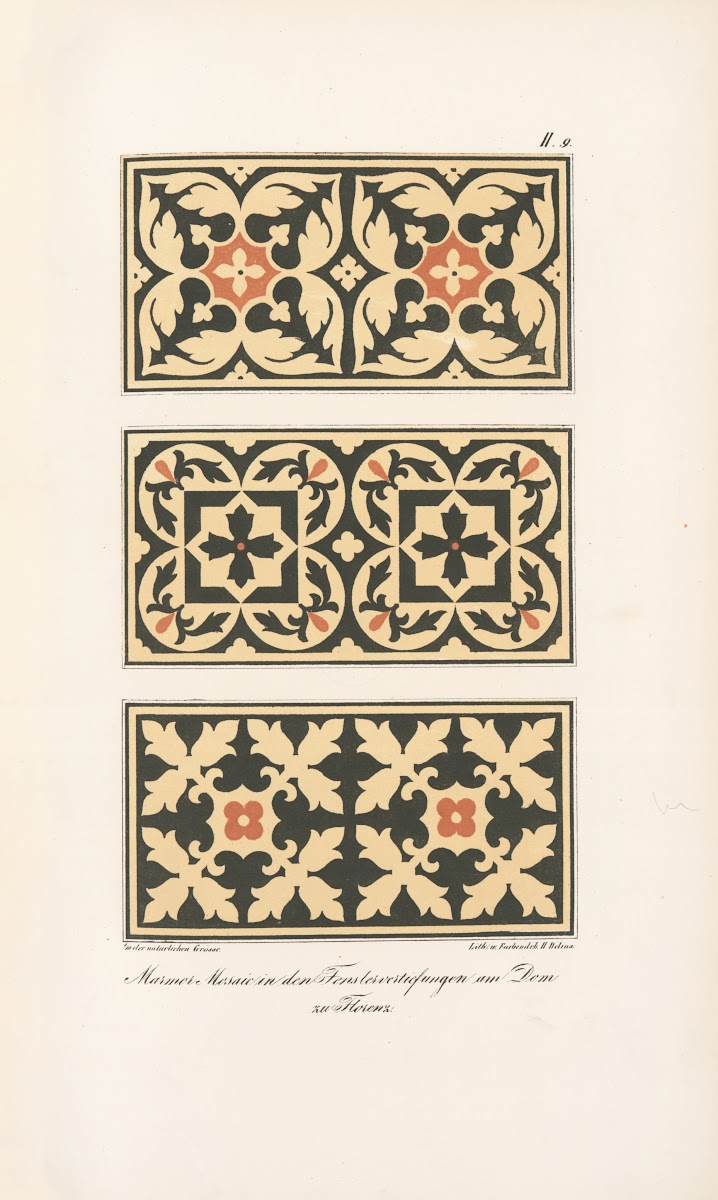 Marmor Mosaik in den Fenstervertiefungen am Dom zu Florenz 2 1842