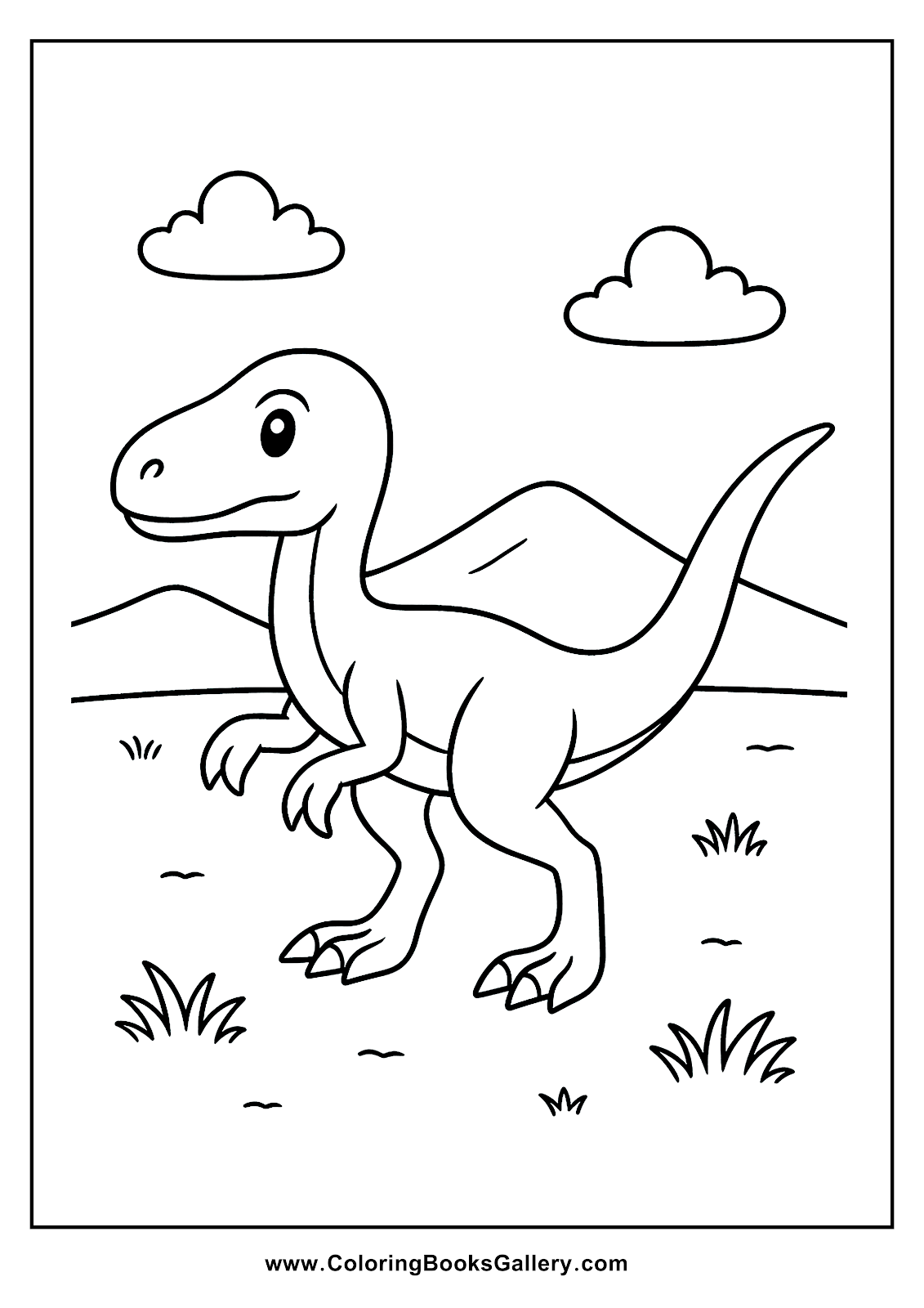 Explore Our Simple Velociraptor Coloring Page for Toddlers – free coloring page for kids