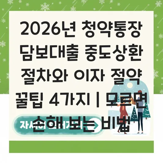 청약통장 담보대출 중도상환 절차와 이자 비용 절약하는 꿀팁 대표 이미지
