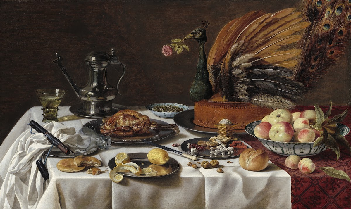 Still Life with Peacock Pie 1627