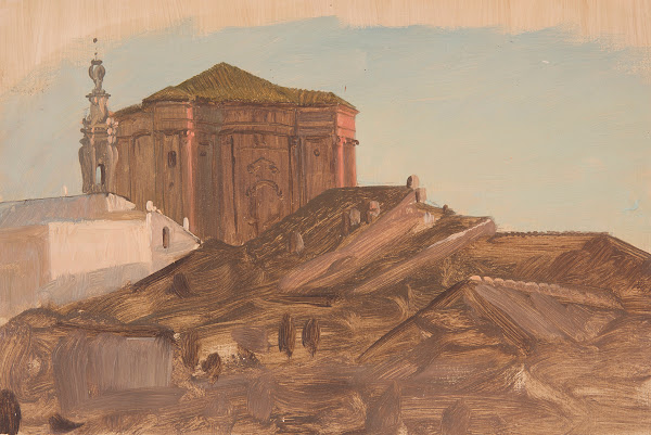 Rooftops near SantAndrea delle Fratte from the Pincio Rome late 1868 or early 18