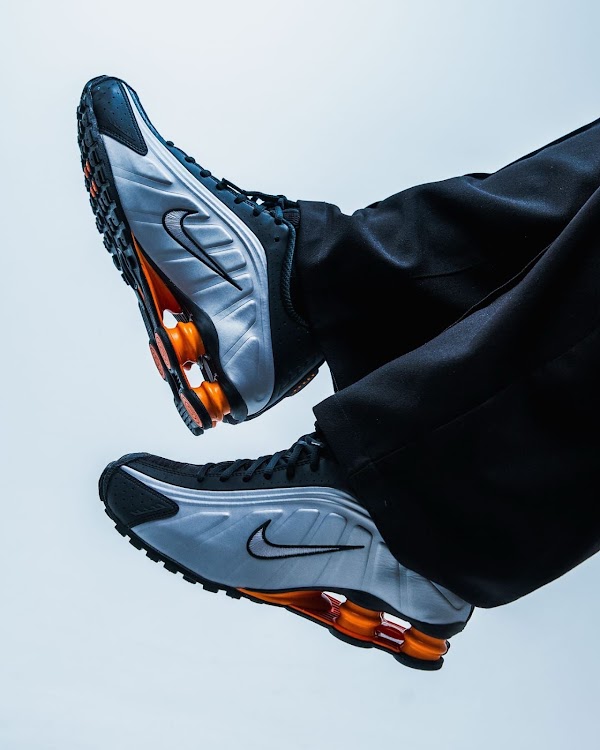 Nike Shox R4 Plata Naranja