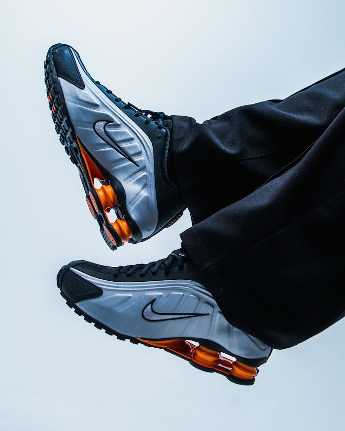 Nike Shox R4 Plata Naranja