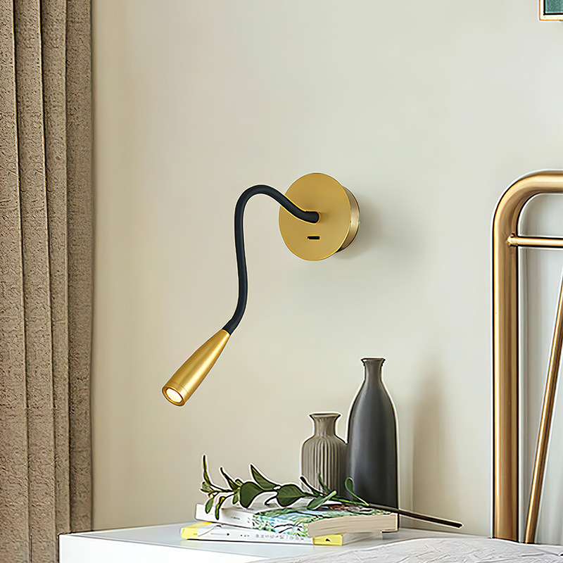 Flexible LED-Wandleuchte mit Schwanenhals