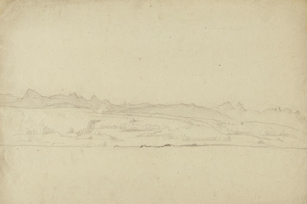 Paysage avec arrière plan montagneux 19th century