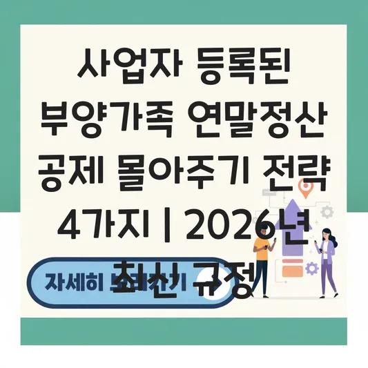 사업자 등록된 부양가족 연말정산 공제 여부와 신용카드 사용액 몰아주기 가능 범위 대표 이미지