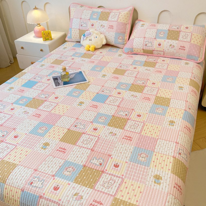 Cotton bedspread with baby fleece, 3-piece