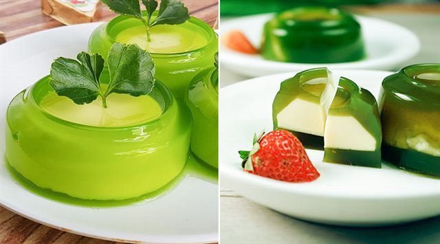Bánh Flan Rau Câu Lá Dứa