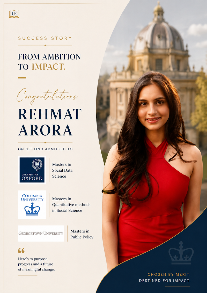 Rehmat Arora — Intelligent Education admit success story