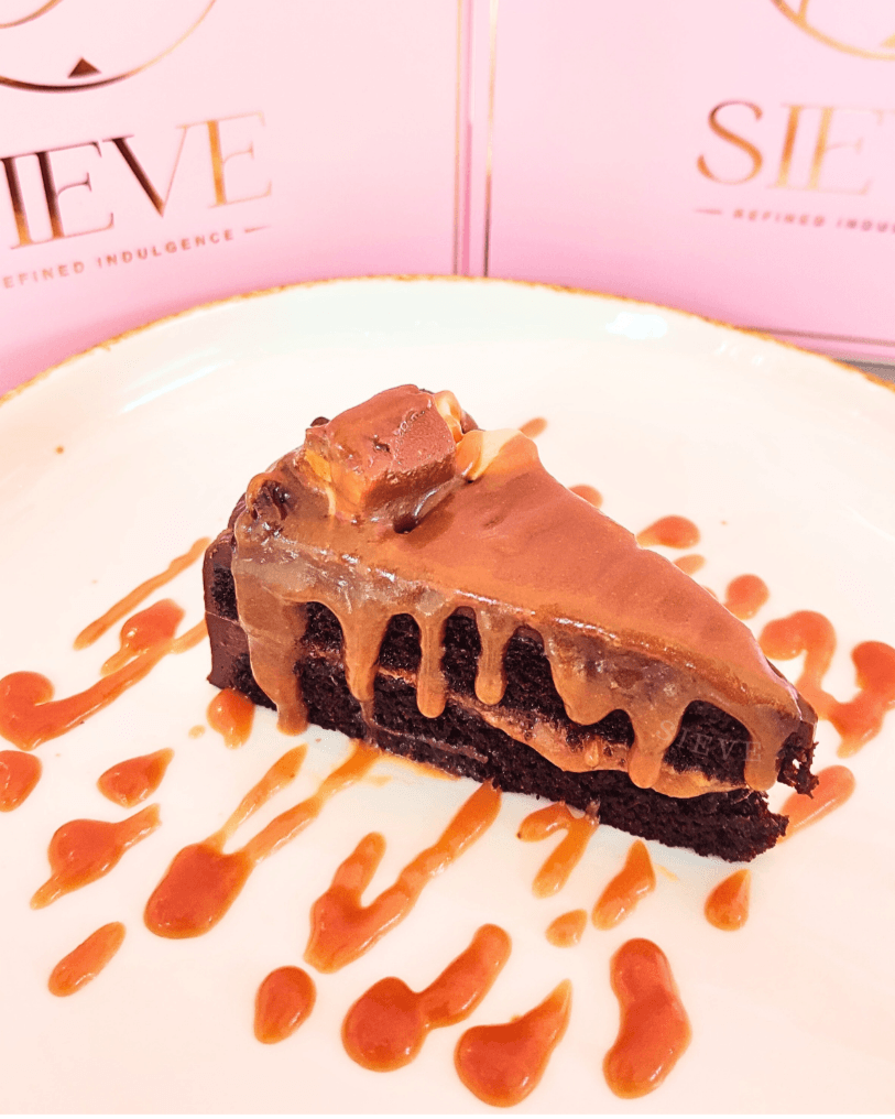 Chocolate Salted Caramel Cake Slice — Sieve Patisserie, handcrafted desserts Mumbai and Goa