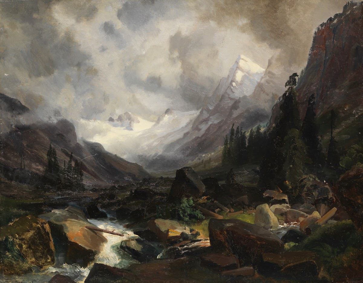 Tal mit Bergbach 1860
