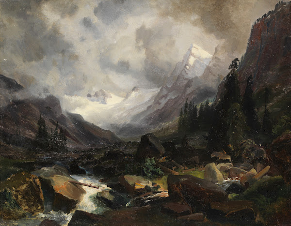 Tal mit Bergbach 1860