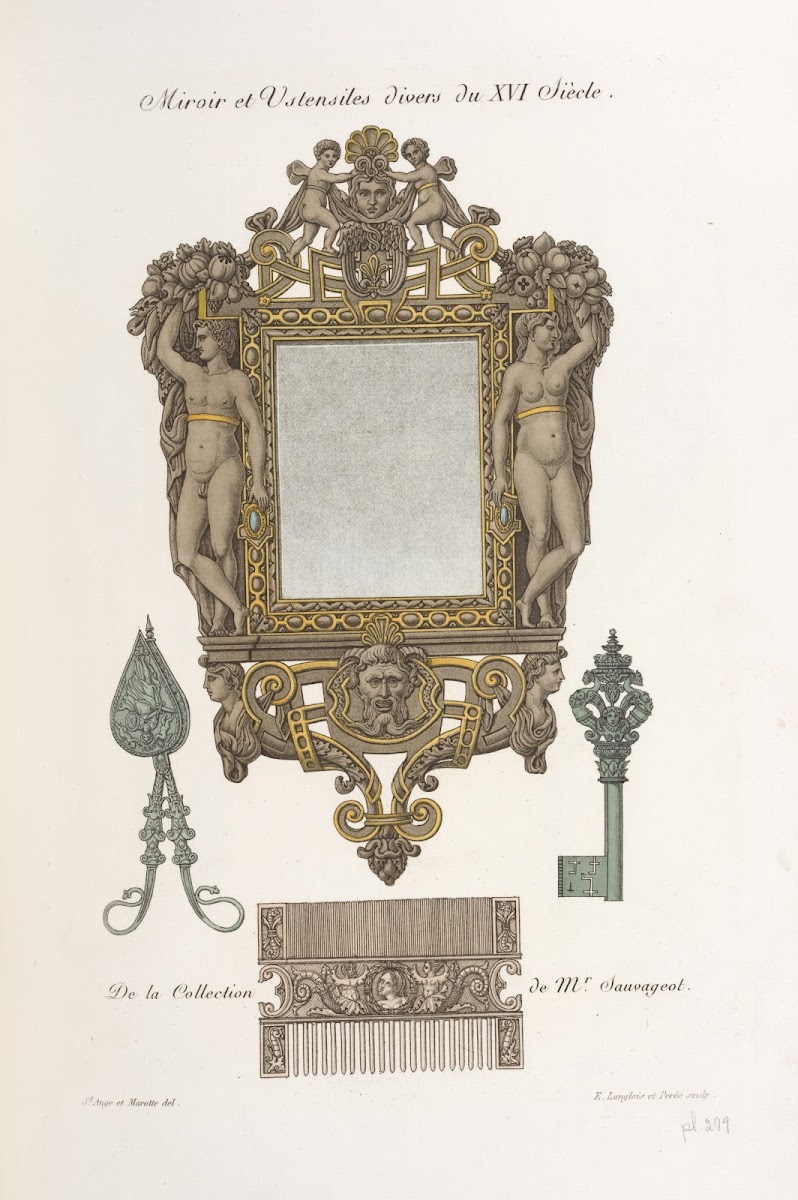Miroir et ustensiles divers du XVI siècle 1839