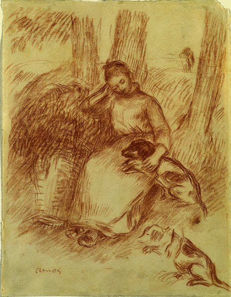 Peasant Girl with Dog c 1894
